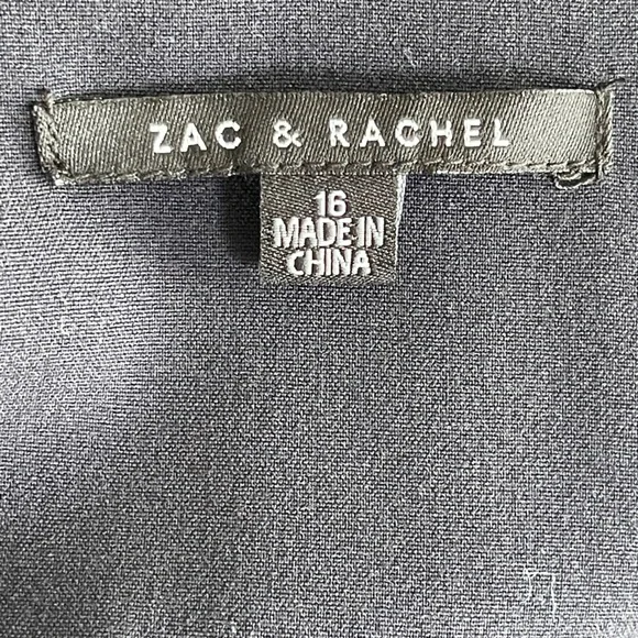 Zac & Rachel NWOT Collared Buttoned Down Dress Size 16 Navy - Picture 4 of 6